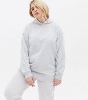 New Look Curves Grey Jersey Oversized Hoodie
